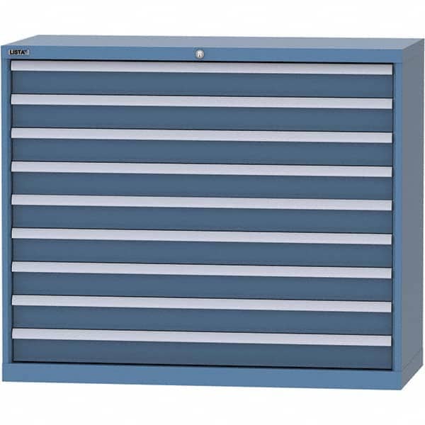 LISTA - 9 Drawer, 99 Compartment Bright Blue Steel Modular Storage Cabinet - Industrial Tool & Supply