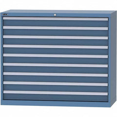 LISTA - 9 Drawer, 99 Compartment Bright Blue Steel Modular Storage Cabinet - Industrial Tool & Supply