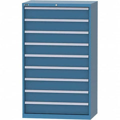LISTA - 9 Drawer, 84 Compartment Bright Blue Steel Modular Storage Cabinet - Industrial Tool & Supply