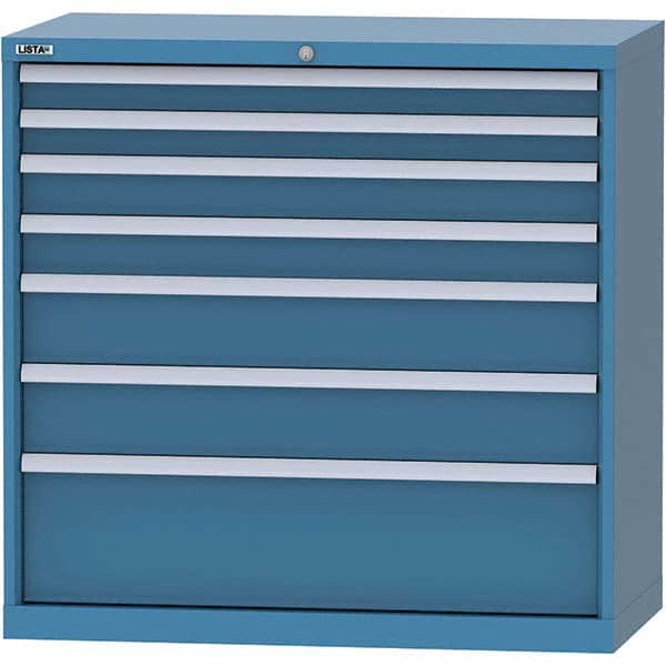 LISTA - 7 Drawer, 84 Compartment Red Steel Modular Storage Cabinet - Industrial Tool & Supply