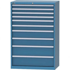 LISTA - 10 Drawer, 84 Compartment Bright Blue Steel Modular Storage Cabinet - Industrial Tool & Supply