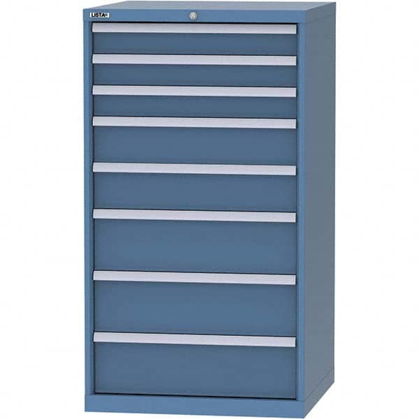 LISTA - 8 Drawer, 45 Compartment Bright Blue Steel Modular Storage Cabinet - Industrial Tool & Supply