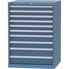 LISTA - 10 Drawer, 45 Compartment Bright Blue Steel Modular Storage Cabinet - Industrial Tool & Supply