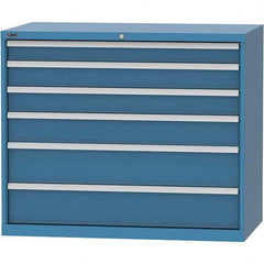 LISTA - 6 Drawer, 99 Compartment Bright Blue Steel Modular Storage Cabinet - Industrial Tool & Supply
