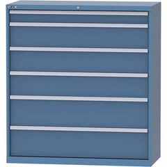 LISTA - 6 Drawer, 99 Compartment Bright Blue Steel Modular Storage Cabinet - Industrial Tool & Supply