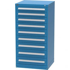 Vidmar - 9 Drawer, 344 Compartment Bright Blue Steel Modular Storage Cabinet - Industrial Tool & Supply