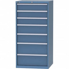 LISTA - 7 Drawer, 45 Compartment Bright Blue Steel Modular Storage Cabinet - Industrial Tool & Supply