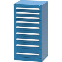 Vidmar - 9 Drawer Bright Blue Steel Modular Storage Cabinet - Industrial Tool & Supply