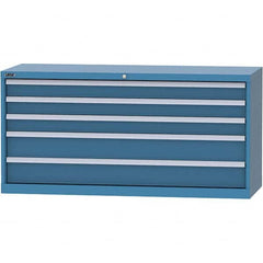 LISTA - 5 Drawer, 84 Compartment Bright Blue Steel Modular Storage Cabinet - Industrial Tool & Supply