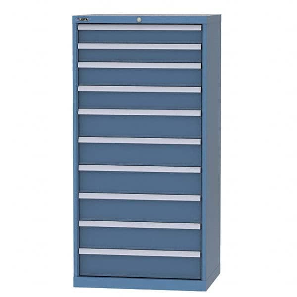 LISTA - 9 Drawer, 124 Compartment Bright Blue Steel Modular Storage Cabinet - Industrial Tool & Supply
