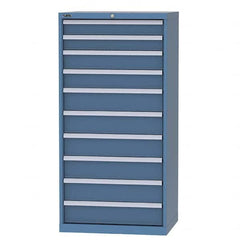 LISTA - 9 Drawer, 124 Compartment Bright Blue Steel Modular Storage Cabinet - Industrial Tool & Supply