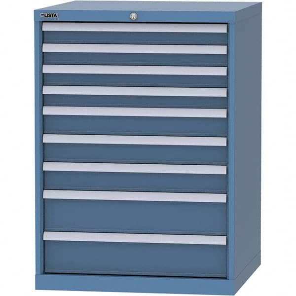 LISTA - 9 Drawer, 45 Compartment Bright Blue Steel Modular Storage Cabinet - Industrial Tool & Supply