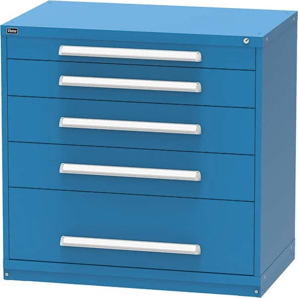Vidmar - 5 Drawer, 45 Compartment Bright Blue Steel Modular Storage Cabinet - Industrial Tool & Supply