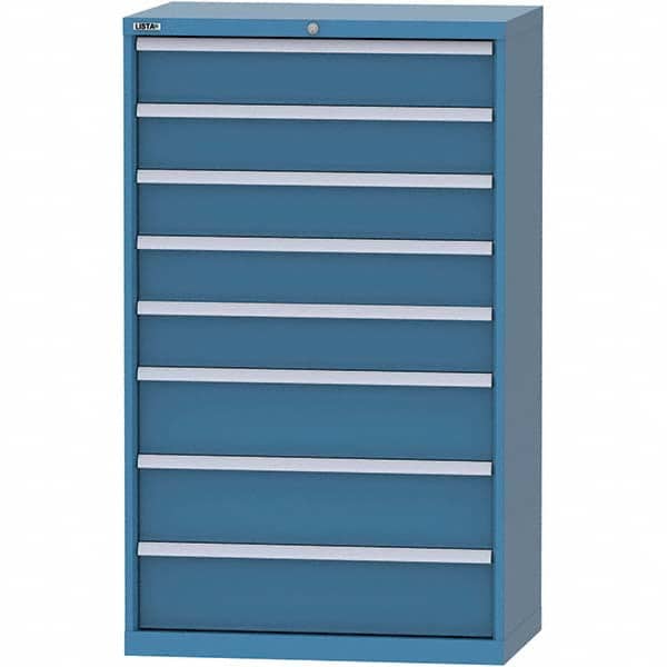 LISTA - 8 Drawer, 84 Compartment Bright Blue Steel Modular Storage Cabinet - Industrial Tool & Supply