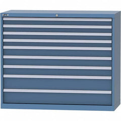 LISTA - 9 Drawer, 99 Compartment Bright Blue Steel Modular Storage Cabinet - Industrial Tool & Supply