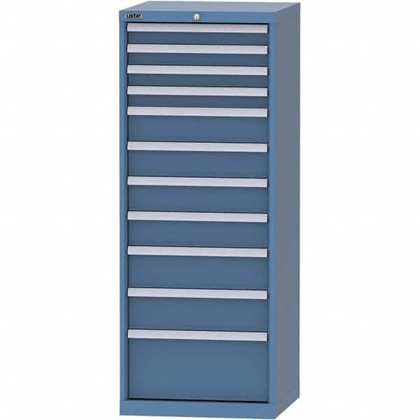 LISTA - 11 Drawer, 84 Compartment Bright Blue Steel Modular Storage Cabinet - Industrial Tool & Supply