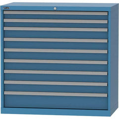 LISTA - 9 Drawer, 84 Compartment Bright Blue Steel Modular Storage Cabinet - Industrial Tool & Supply
