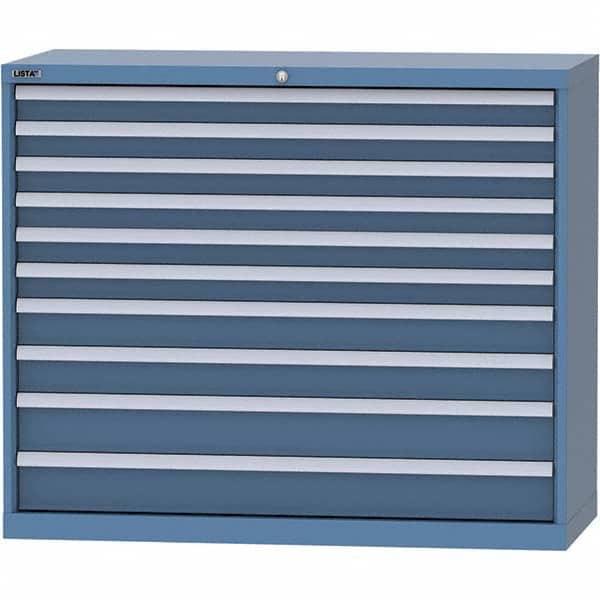 LISTA - 10 Drawer, 99 Compartment Bright Blue Steel Modular Storage Cabinet - Industrial Tool & Supply