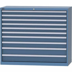 LISTA - 10 Drawer, 99 Compartment Bright Blue Steel Modular Storage Cabinet - Industrial Tool & Supply