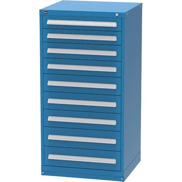Vidmar - 9 Drawer, 344 Compartment Bright Blue Steel Modular Storage Cabinet - Industrial Tool & Supply