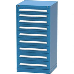 Vidmar - 9 Drawer Bright Blue Steel Modular Storage Cabinet - Industrial Tool & Supply