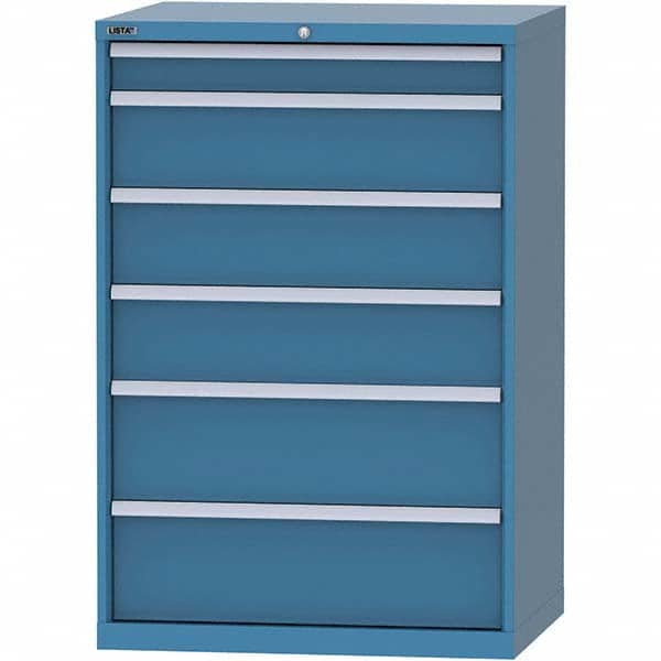 LISTA - 6 Drawer, 84 Compartment Bright Blue Steel Modular Storage Cabinet - Industrial Tool & Supply
