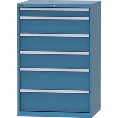 LISTA - 6 Drawer, 84 Compartment Bright Blue Steel Modular Storage Cabinet - Industrial Tool & Supply