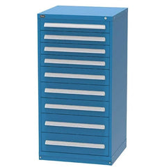 Vidmar - 9 Drawer, 344 Compartment Bright Blue Steel Modular Storage Cabinet - Industrial Tool & Supply
