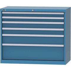 LISTA - 6 Drawer, 84 Compartment Bright Blue Steel Modular Storage Cabinet - Industrial Tool & Supply