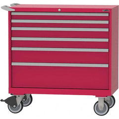 LISTA - 6 Drawer, 84 Compartment Bright Blue Steel Modular Storage Cabinet - Industrial Tool & Supply
