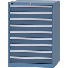 LISTA - 9 Drawer, 45 Compartment Bright Blue Steel Modular Storage Cabinet - Industrial Tool & Supply