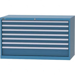 LISTA - 7 Drawer, 99 Compartment Bright Blue Steel Modular Storage Cabinet - Industrial Tool & Supply