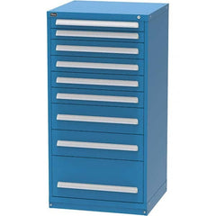 Vidmar - 9 Drawer Bright Blue Steel Modular Storage Cabinet - Industrial Tool & Supply