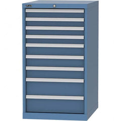 LISTA - 9 Drawer, 99 Compartment Bright Blue Steel Modular Storage Cabinet - Industrial Tool & Supply