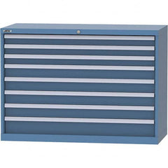 LISTA - 8 Drawer, 99 Compartment Bright Blue Steel Modular Storage Cabinet - Industrial Tool & Supply