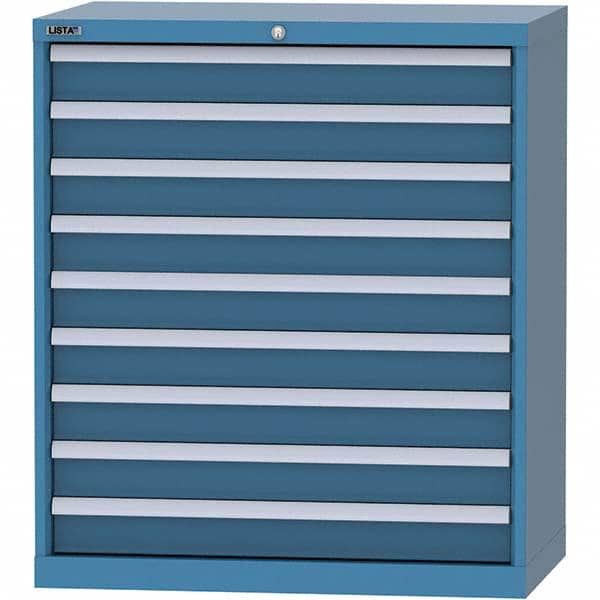 LISTA - 9 Drawer, 84 Compartment Bright Blue Steel Modular Storage Cabinet - Industrial Tool & Supply