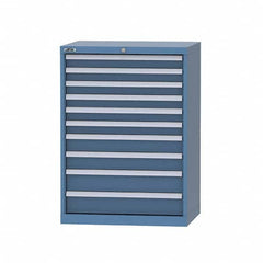 LISTA - 9 Drawer, 124 Compartment Bright Blue Steel Modular Storage Cabinet - Industrial Tool & Supply