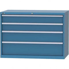 LISTA - 4 Drawer, 99 Compartment Bright Blue Steel Modular Storage Cabinet - Industrial Tool & Supply
