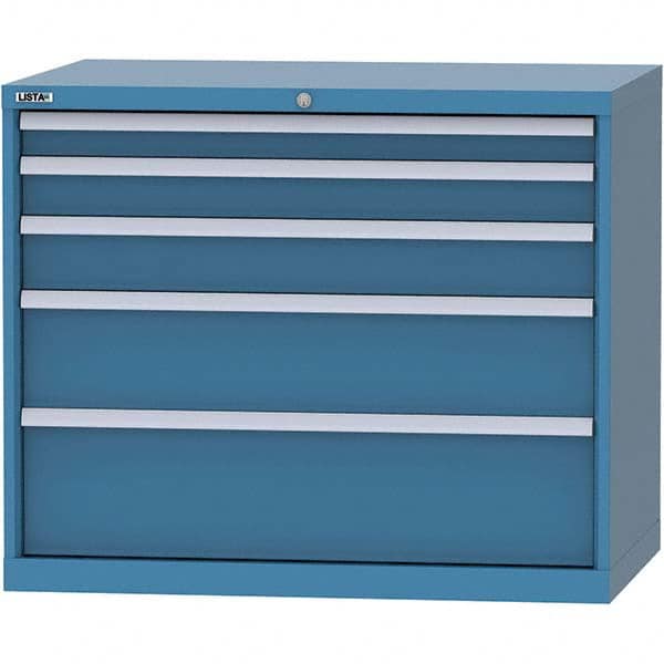 LISTA - 5 Drawer, 99 Compartment Bright Blue Steel Modular Storage Cabinet - Industrial Tool & Supply