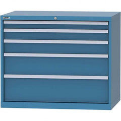 LISTA - 5 Drawer, 99 Compartment Bright Blue Steel Modular Storage Cabinet - Industrial Tool & Supply