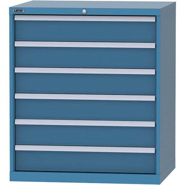 LISTA - 6 Drawer, 84 Compartment Bright Blue Steel Modular Storage Cabinet - Industrial Tool & Supply
