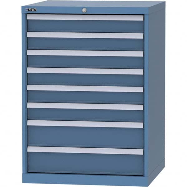 LISTA - 8 Drawer, 45 Compartment Bright Blue Steel Modular Storage Cabinet - Industrial Tool & Supply