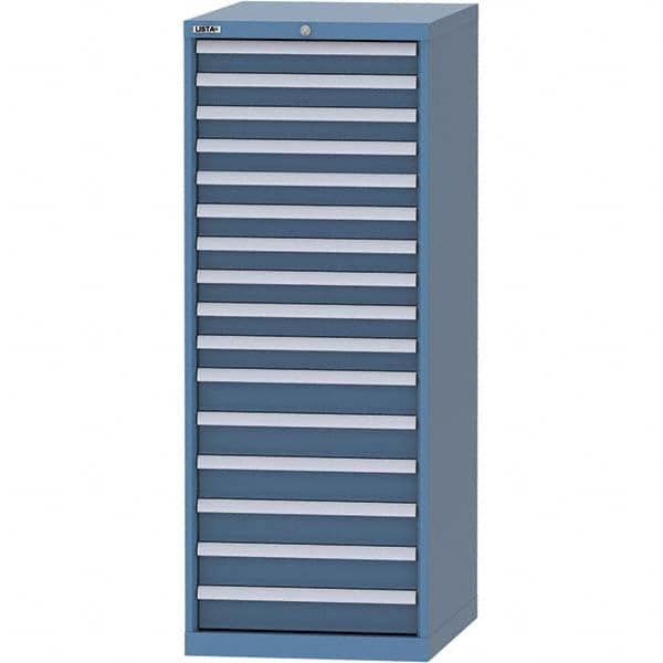 LISTA - 16 Drawer, 99 Compartment Bright Blue Steel Modular Storage Cabinet - Industrial Tool & Supply