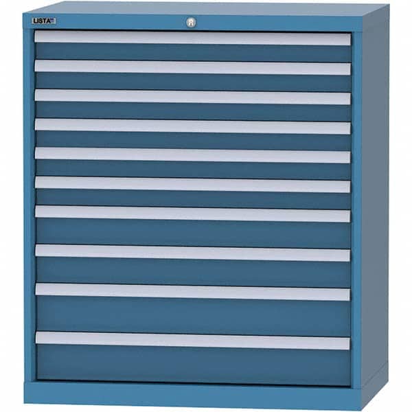 LISTA - 10 Drawer, 84 Compartment Bright Blue Steel Modular Storage Cabinet - Industrial Tool & Supply