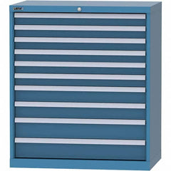 LISTA - 10 Drawer, 84 Compartment Bright Blue Steel Modular Storage Cabinet - Industrial Tool & Supply