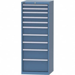 LISTA - 10 Drawer, 84 Compartment Bright Blue Steel Modular Storage Cabinet - Industrial Tool & Supply