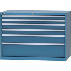 LISTA - 6 Drawer, 99 Compartment Bright Blue Steel Modular Storage Cabinet - Industrial Tool & Supply