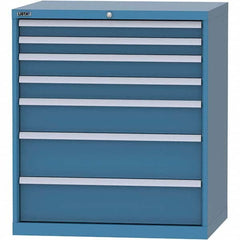 LISTA - 7 Drawer, 84 Compartment Bright Blue Steel Modular Storage Cabinet - Industrial Tool & Supply