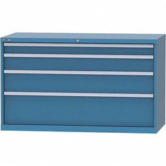 LISTA - 4 Drawer, 84 Compartment Bright Blue Steel Modular Storage Cabinet - Industrial Tool & Supply