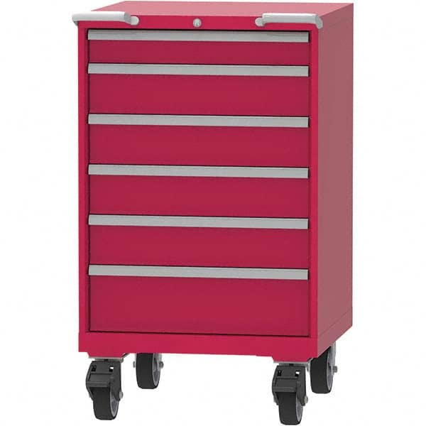 LISTA - 6 Drawer, 45 Compartment Red Steel Modular Storage Cabinet - Industrial Tool & Supply
